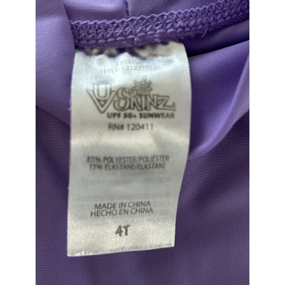 Toddler Girls Purple Rash Guard Set With Skirt & Hat Sea Turtle Print - Picture 12 of 12